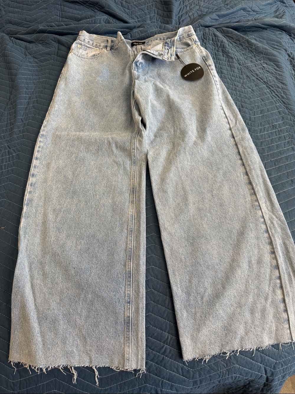 White Fox Call You Mine Jeans Wide Leg Light Wash Jeans -